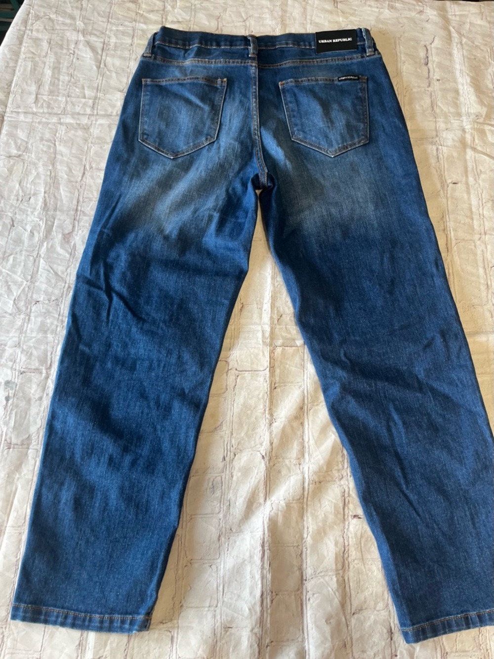 Urban Republic Womens Slim Straight Jeans Size 12 Blue Denim Mid Rise Stretch - Picture 4 of 16